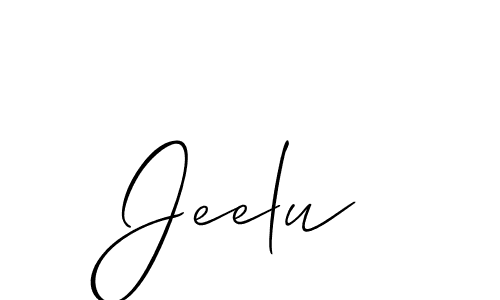 Create a beautiful signature design for name Jeelu. With this signature (Allison_Script) fonts, you can make a handwritten signature for free. Jeelu signature style 2 images and pictures png