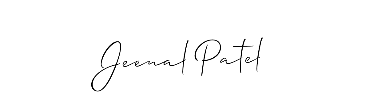 Make a beautiful signature design for name Jeenal Patel. With this signature (Allison_Script) style, you can create a handwritten signature for free. Jeenal Patel signature style 2 images and pictures png