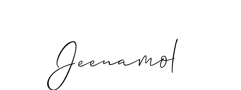 How to make Jeenamol name signature. Use Allison_Script style for creating short signs online. This is the latest handwritten sign. Jeenamol signature style 2 images and pictures png