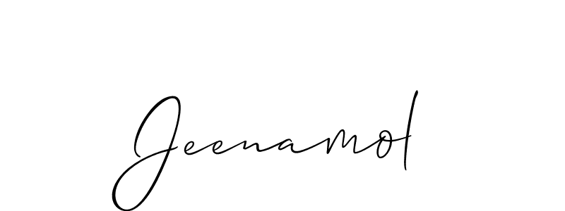 How to make Jeenamol name signature. Use Allison_Script style for creating short signs online. This is the latest handwritten sign. Jeenamol signature style 2 images and pictures png