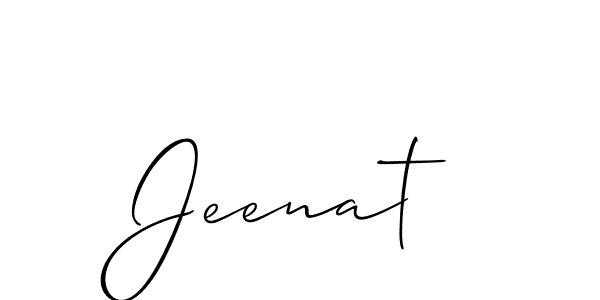 Design your own signature with our free online signature maker. With this signature software, you can create a handwritten (Allison_Script) signature for name Jeenat. Jeenat signature style 2 images and pictures png