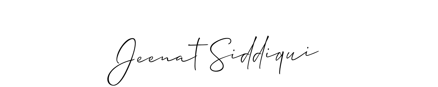 Allison_Script is a professional signature style that is perfect for those who want to add a touch of class to their signature. It is also a great choice for those who want to make their signature more unique. Get Jeenat Siddiqui name to fancy signature for free. Jeenat Siddiqui signature style 2 images and pictures png