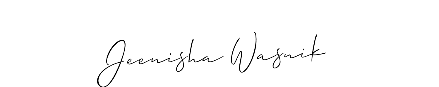 Jeenisha Wasnik stylish signature style. Best Handwritten Sign (Allison_Script) for my name. Handwritten Signature Collection Ideas for my name Jeenisha Wasnik. Jeenisha Wasnik signature style 2 images and pictures png