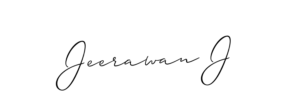 Also we have Jeerawan J name is the best signature style. Create professional handwritten signature collection using Allison_Script autograph style. Jeerawan J signature style 2 images and pictures png