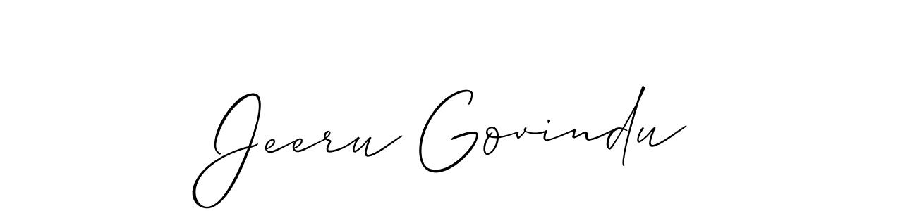 The best way (Allison_Script) to make a short signature is to pick only two or three words in your name. The name Jeeru Govindu include a total of six letters. For converting this name. Jeeru Govindu signature style 2 images and pictures png