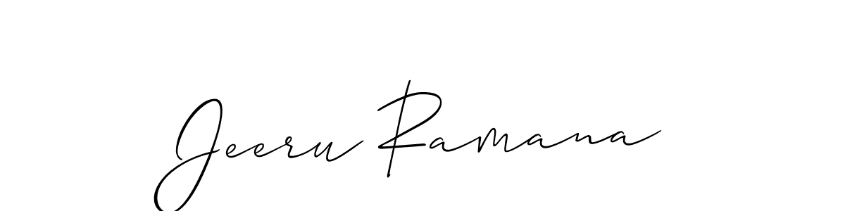 Design your own signature with our free online signature maker. With this signature software, you can create a handwritten (Allison_Script) signature for name Jeeru Ramana. Jeeru Ramana signature style 2 images and pictures png