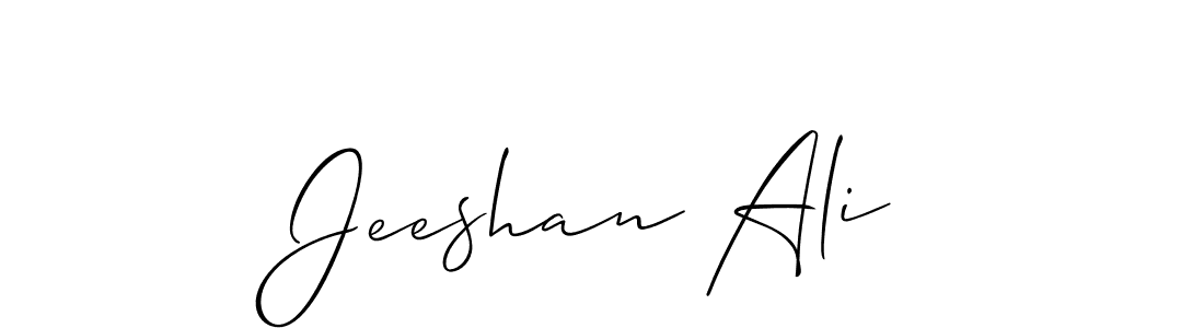 Create a beautiful signature design for name Jeeshan Ali. With this signature (Allison_Script) fonts, you can make a handwritten signature for free. Jeeshan Ali signature style 2 images and pictures png