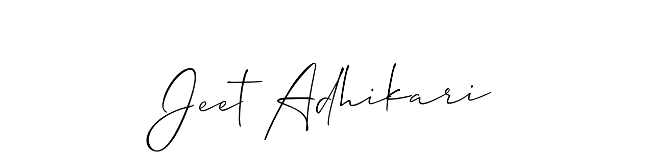 Create a beautiful signature design for name Jeet Adhikari. With this signature (Allison_Script) fonts, you can make a handwritten signature for free. Jeet Adhikari signature style 2 images and pictures png