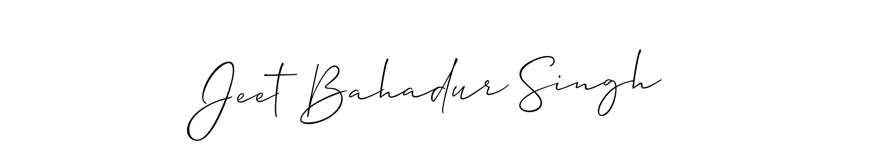 The best way (Allison_Script) to make a short signature is to pick only two or three words in your name. The name Jeet Bahadur Singh include a total of six letters. For converting this name. Jeet Bahadur Singh signature style 2 images and pictures png