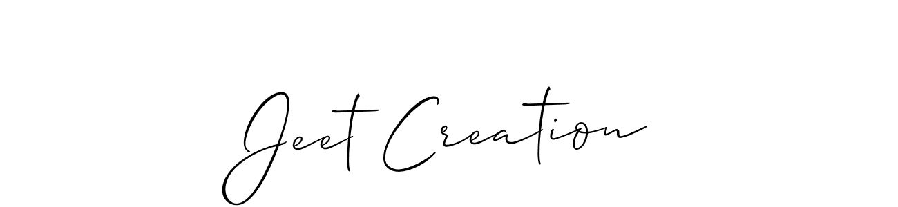 Also we have Jeet Creation name is the best signature style. Create professional handwritten signature collection using Allison_Script autograph style. Jeet Creation signature style 2 images and pictures png