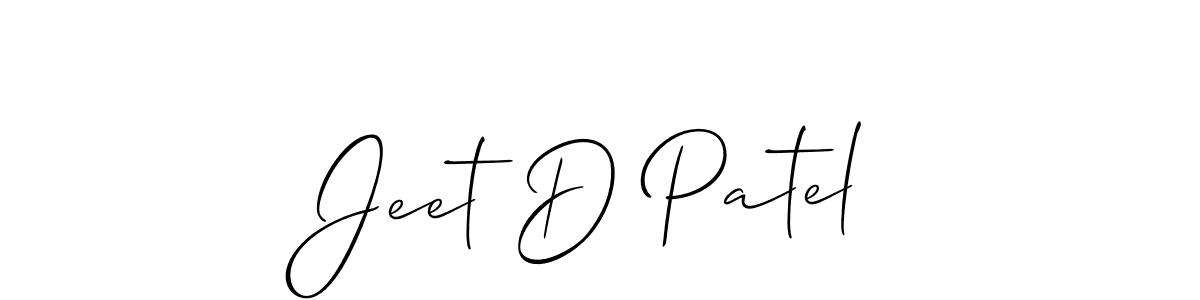 Also we have Jeet D Patel name is the best signature style. Create professional handwritten signature collection using Allison_Script autograph style. Jeet D Patel signature style 2 images and pictures png
