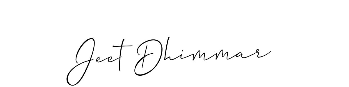 Also we have Jeet Dhimmar name is the best signature style. Create professional handwritten signature collection using Allison_Script autograph style. Jeet Dhimmar signature style 2 images and pictures png