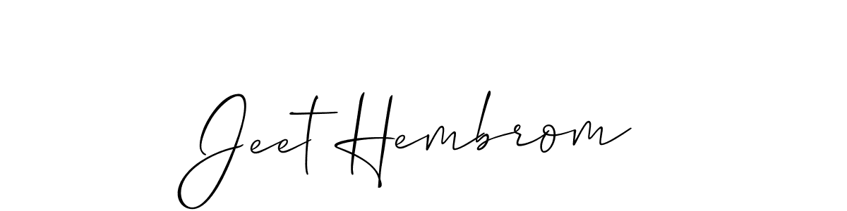 Design your own signature with our free online signature maker. With this signature software, you can create a handwritten (Allison_Script) signature for name Jeet Hembrom. Jeet Hembrom signature style 2 images and pictures png