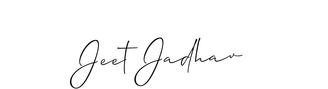 Use a signature maker to create a handwritten signature online. With this signature software, you can design (Allison_Script) your own signature for name Jeet Jadhav. Jeet Jadhav signature style 2 images and pictures png