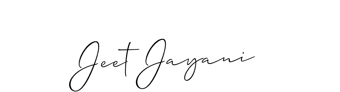 Also we have Jeet Jayani name is the best signature style. Create professional handwritten signature collection using Allison_Script autograph style. Jeet Jayani signature style 2 images and pictures png