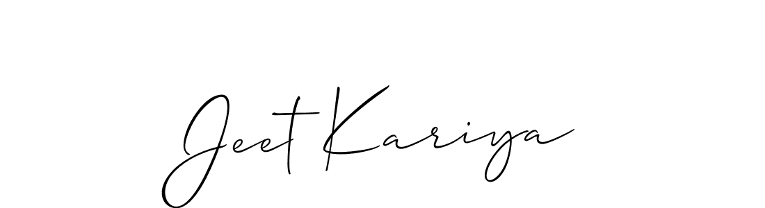 if you are searching for the best signature style for your name Jeet Kariya. so please give up your signature search. here we have designed multiple signature styles  using Allison_Script. Jeet Kariya signature style 2 images and pictures png