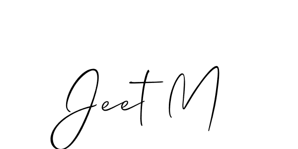 Design your own signature with our free online signature maker. With this signature software, you can create a handwritten (Allison_Script) signature for name Jeet M. Jeet M signature style 2 images and pictures png