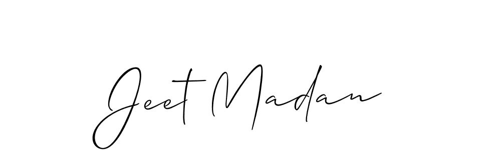 Also we have Jeet Madan name is the best signature style. Create professional handwritten signature collection using Allison_Script autograph style. Jeet Madan signature style 2 images and pictures png