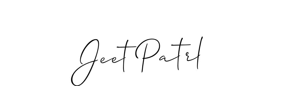 How to make Jeet Patrl name signature. Use Allison_Script style for creating short signs online. This is the latest handwritten sign. Jeet Patrl signature style 2 images and pictures png