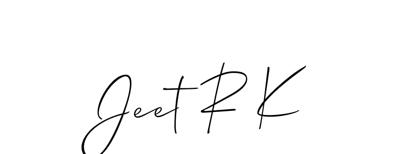 Also You can easily find your signature by using the search form. We will create Jeet R K name handwritten signature images for you free of cost using Allison_Script sign style. Jeet R K signature style 2 images and pictures png