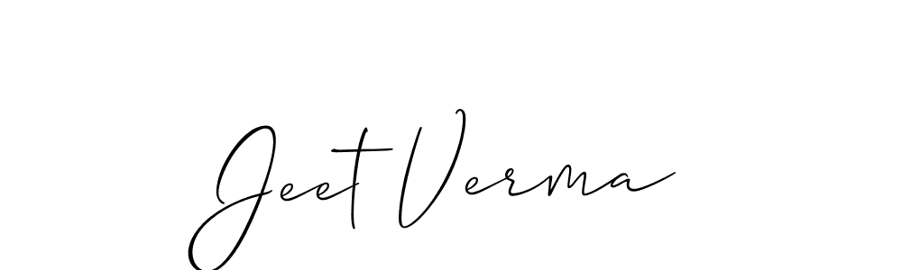 Design your own signature with our free online signature maker. With this signature software, you can create a handwritten (Allison_Script) signature for name Jeet Verma. Jeet Verma signature style 2 images and pictures png