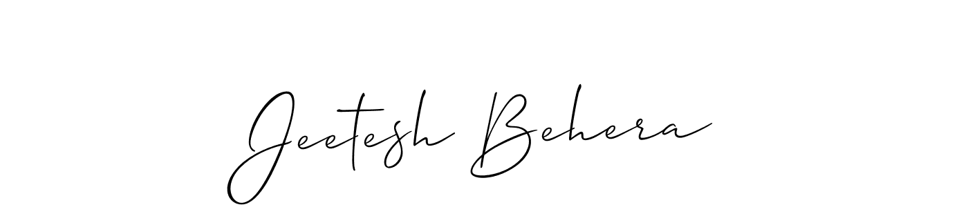 How to make Jeetesh Behera name signature. Use Allison_Script style for creating short signs online. This is the latest handwritten sign. Jeetesh Behera signature style 2 images and pictures png