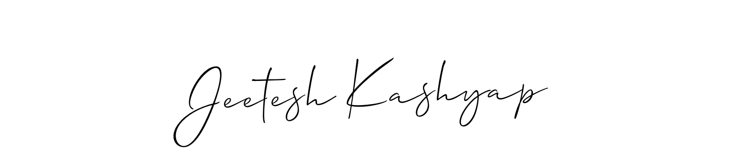 How to make Jeetesh Kashyap name signature. Use Allison_Script style for creating short signs online. This is the latest handwritten sign. Jeetesh Kashyap signature style 2 images and pictures png