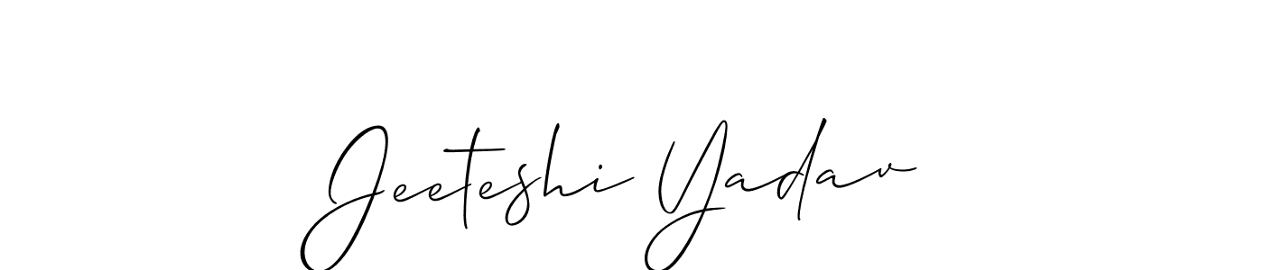 Also we have Jeeteshi Yadav name is the best signature style. Create professional handwritten signature collection using Allison_Script autograph style. Jeeteshi Yadav signature style 2 images and pictures png