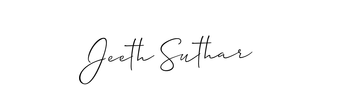 The best way (Allison_Script) to make a short signature is to pick only two or three words in your name. The name Jeeth Suthar include a total of six letters. For converting this name. Jeeth Suthar signature style 2 images and pictures png