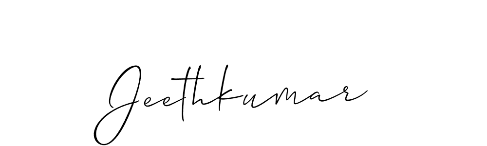 Also we have Jeethkumar name is the best signature style. Create professional handwritten signature collection using Allison_Script autograph style. Jeethkumar signature style 2 images and pictures png