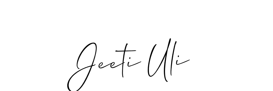 Allison_Script is a professional signature style that is perfect for those who want to add a touch of class to their signature. It is also a great choice for those who want to make their signature more unique. Get Jeeti Uli name to fancy signature for free. Jeeti Uli signature style 2 images and pictures png