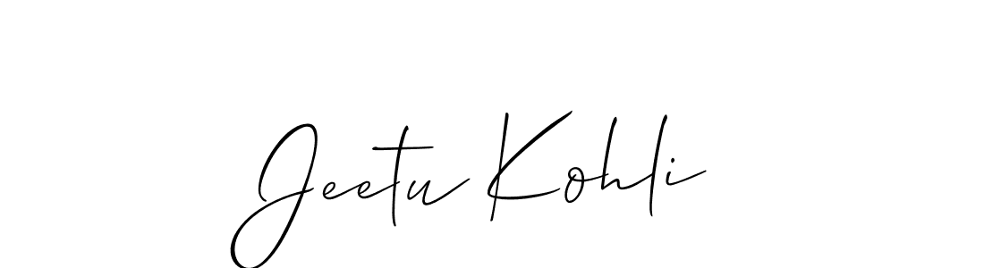 Also we have Jeetu Kohli name is the best signature style. Create professional handwritten signature collection using Allison_Script autograph style. Jeetu Kohli signature style 2 images and pictures png