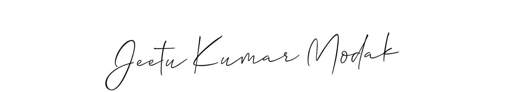 Use a signature maker to create a handwritten signature online. With this signature software, you can design (Allison_Script) your own signature for name Jeetu Kumar Modak. Jeetu Kumar Modak signature style 2 images and pictures png