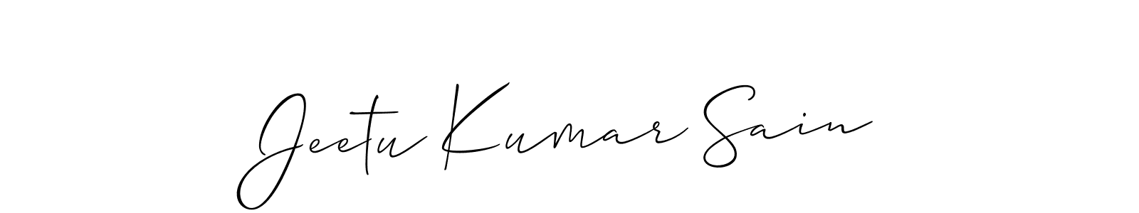 Also You can easily find your signature by using the search form. We will create Jeetu Kumar Sain name handwritten signature images for you free of cost using Allison_Script sign style. Jeetu Kumar Sain signature style 2 images and pictures png