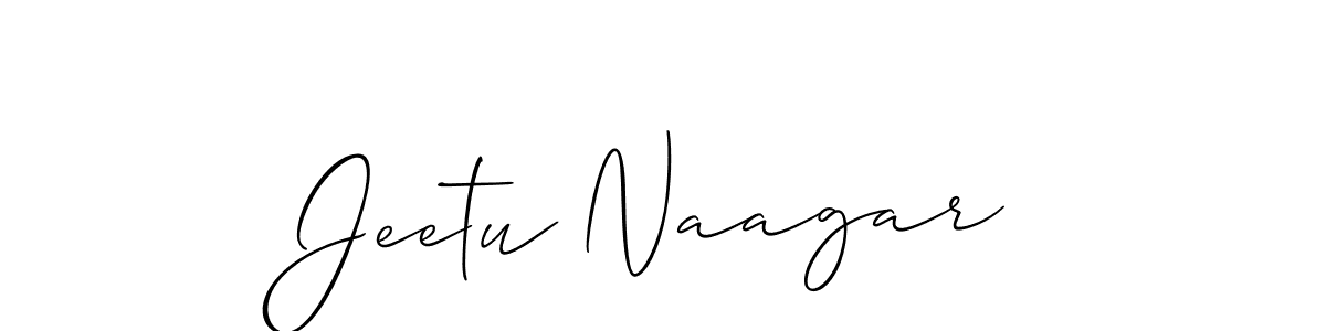 How to make Jeetu Naagar name signature. Use Allison_Script style for creating short signs online. This is the latest handwritten sign. Jeetu Naagar signature style 2 images and pictures png