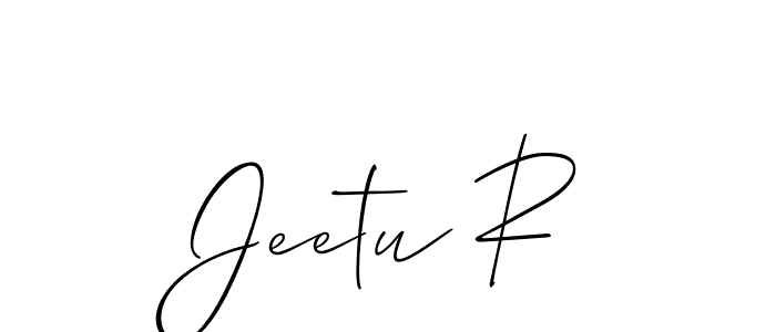 You should practise on your own different ways (Allison_Script) to write your name (Jeetu R) in signature. don't let someone else do it for you. Jeetu R signature style 2 images and pictures png