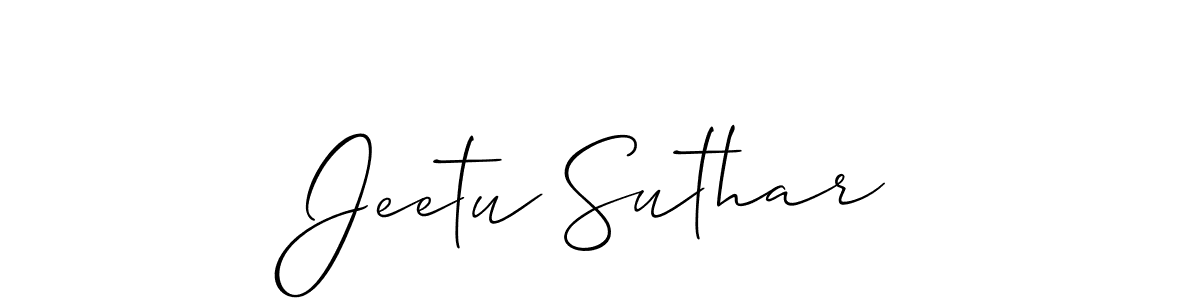 Also we have Jeetu Suthar name is the best signature style. Create professional handwritten signature collection using Allison_Script autograph style. Jeetu Suthar signature style 2 images and pictures png