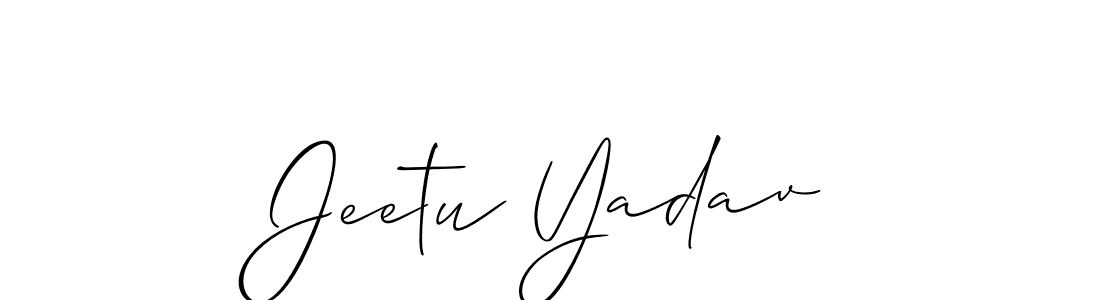 How to make Jeetu Yadav signature? Allison_Script is a professional autograph style. Create handwritten signature for Jeetu Yadav name. Jeetu Yadav signature style 2 images and pictures png