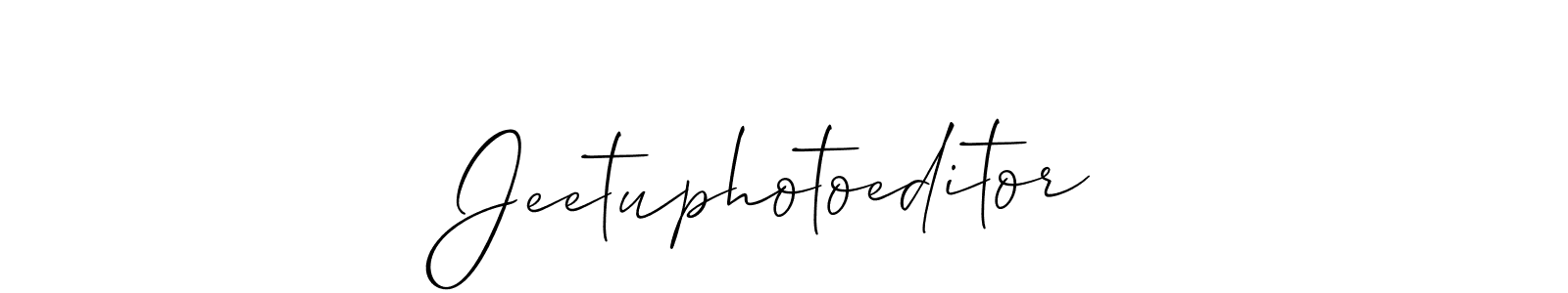 It looks lik you need a new signature style for name Jeetuphotoeditor. Design unique handwritten (Allison_Script) signature with our free signature maker in just a few clicks. Jeetuphotoeditor signature style 2 images and pictures png
