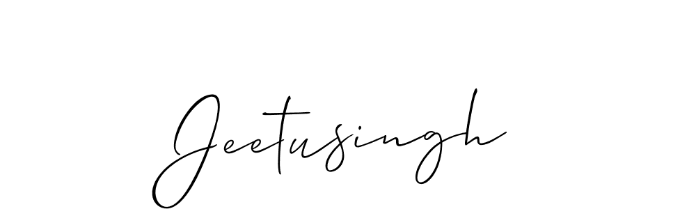 Use a signature maker to create a handwritten signature online. With this signature software, you can design (Allison_Script) your own signature for name Jeetusingh. Jeetusingh signature style 2 images and pictures png