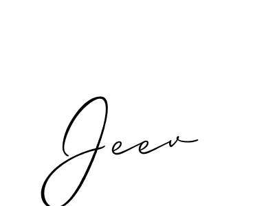 Allison_Script is a professional signature style that is perfect for those who want to add a touch of class to their signature. It is also a great choice for those who want to make their signature more unique. Get Jeev name to fancy signature for free. Jeev signature style 2 images and pictures png