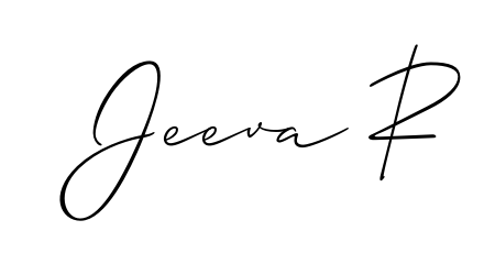 An effortless, minimalist signature concept for Jeeva R using Allison_Script design. Clean lines that look great on any document. Jeeva R signature style 2 images and pictures png