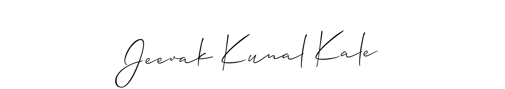 You should practise on your own different ways (Allison_Script) to write your name (Jeevak Kunal Kale) in signature. don't let someone else do it for you. Jeevak Kunal Kale signature style 2 images and pictures png