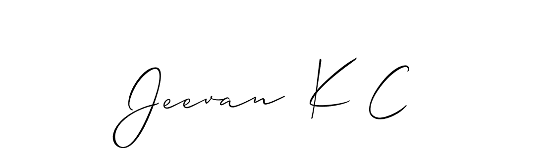 How to make Jeevan  K C name signature. Use Allison_Script style for creating short signs online. This is the latest handwritten sign. Jeevan  K C signature style 2 images and pictures png