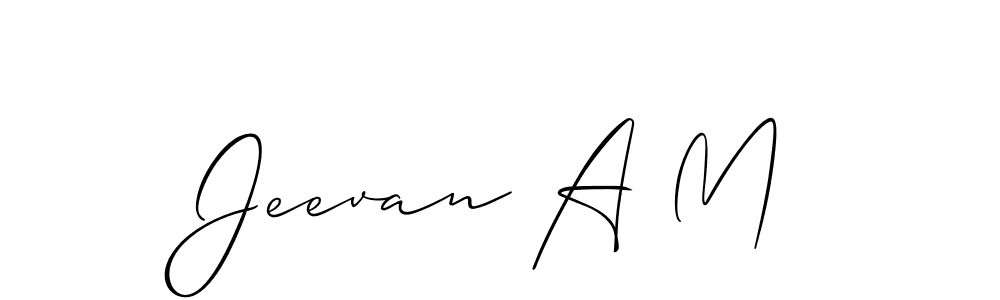 Create a beautiful signature design for name Jeevan A M. With this signature (Allison_Script) fonts, you can make a handwritten signature for free. Jeevan A M signature style 2 images and pictures png