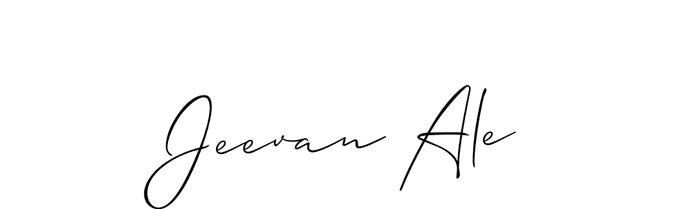 if you are searching for the best signature style for your name Jeevan Ale. so please give up your signature search. here we have designed multiple signature styles  using Allison_Script. Jeevan Ale signature style 2 images and pictures png