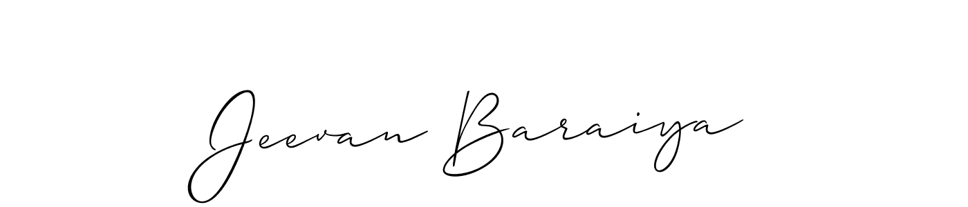 Similarly Allison_Script is the best handwritten signature design. Signature creator online .You can use it as an online autograph creator for name Jeevan Baraiya. Jeevan Baraiya signature style 2 images and pictures png