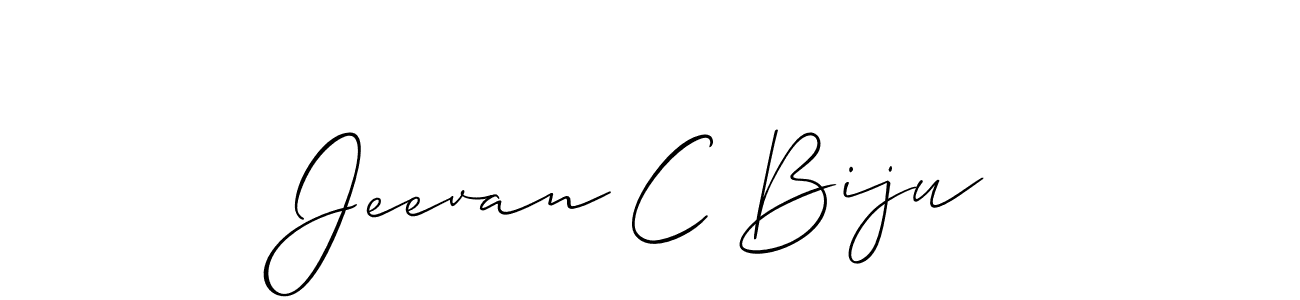 Allison_Script is a professional signature style that is perfect for those who want to add a touch of class to their signature. It is also a great choice for those who want to make their signature more unique. Get Jeevan C Biju name to fancy signature for free. Jeevan C Biju signature style 2 images and pictures png