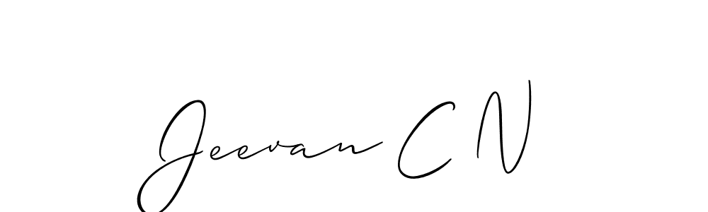 Similarly Allison_Script is the best handwritten signature design. Signature creator online .You can use it as an online autograph creator for name Jeevan C N. Jeevan C N signature style 2 images and pictures png