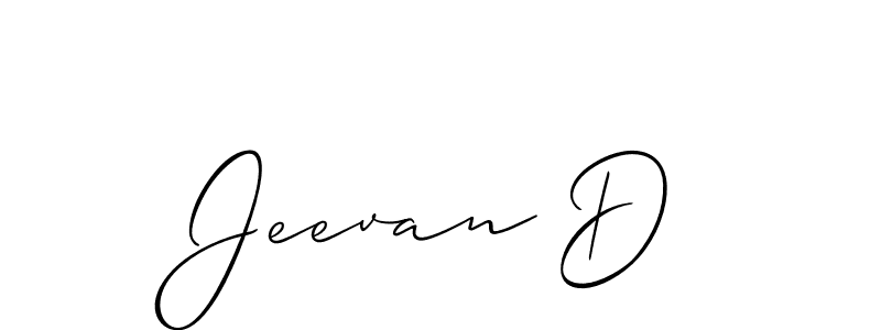 It looks lik you need a new signature style for name Jeevan D. Design unique handwritten (Allison_Script) signature with our free signature maker in just a few clicks. Jeevan D signature style 2 images and pictures png